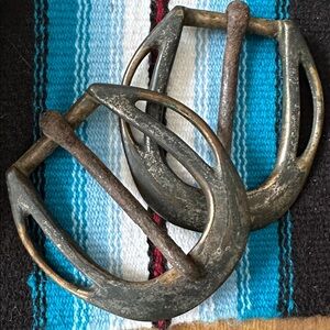Antique Vintage Equestrian pair of horse strap belt Buckles